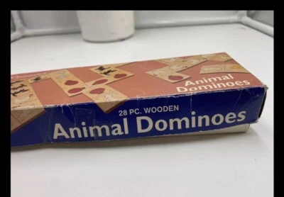 Vintage Wooden Animal Dominoes 28 Piece Family game  1985 - Image 1 of 4