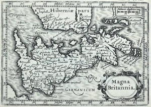 Mappa antica GRAN BRETAGNA, Magna Britannia, isole britanniche originale BERTIUS 1616 - Foto 1 di 2