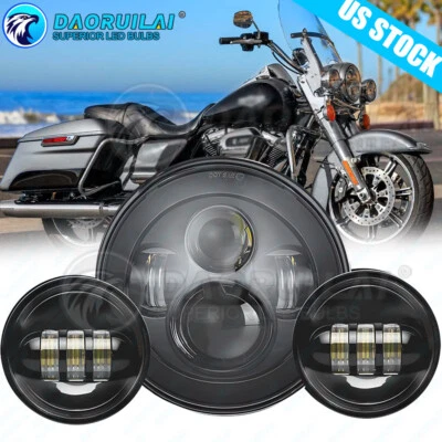 For Harley Davidson Heritage Softail Classic FLSTC LED Headlight &Passing Lights - Image 1 of 4