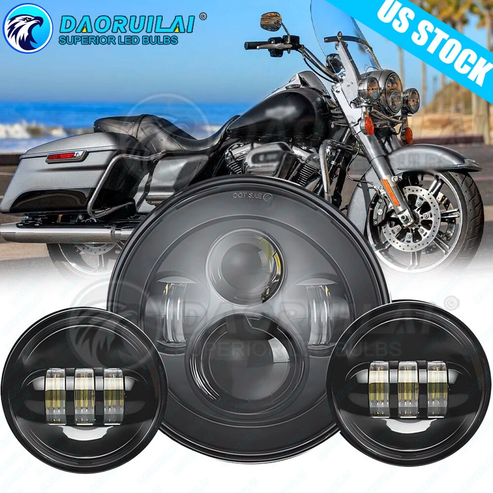 Faros LED y luces de paso FLSTC clásicos para Harley Davidson Heritage Softail Foto 1 de 4