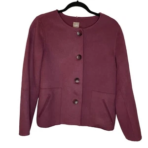 J. Jill Women Small Purple Coat Jacket Sweater Button Long Sleeve Wool Angora - Picture 1 of 10