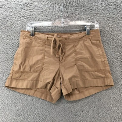 Old Navy Utility Shorts Womens 4 Brown Mid Rise Drawstring Zip Fly Button Casual - Image 1 of 4