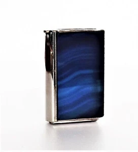 Vesta - Chromium Plated with Blue Agate panels on 2 sides - Picture 1 of 7