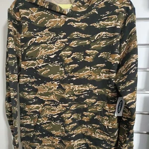 Camouflage Hoodie Kids Large Brown Green Tan - Picture 1 of 3