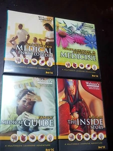 SET OF FOUR 4) WEBSTER'S MILLENNIUM MEDICAL LEARNING ADVENTURES~2003 MINT CD-ROM - Picture 1 of 9