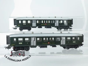 AX1685 H0 ~AC MÄRKLIN - CONJUNTO 2 COCHES DE PASAJEROS 4015 - 348/1 SBB - S/C - Picture 1 of 19