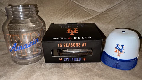 New York Mets SGA 2023: Citi Field Replica, Souvenir Jar, Ice Cream Helmet Cover