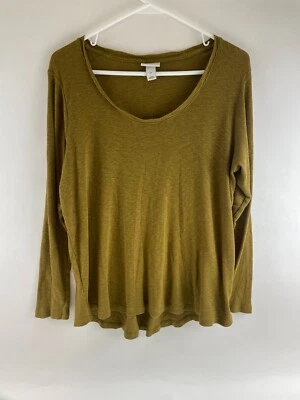 Camisa Ava & Viv Para Mujer Talla Grande 1X Marrón Dorado Manga Larga Cuello Redondo Camiseta Foto 1 de 4