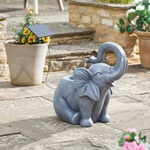 Smart Garden Jumbo Showers Solar Powered Water Feature Elephant Water Fountain - Picture 1 of 2