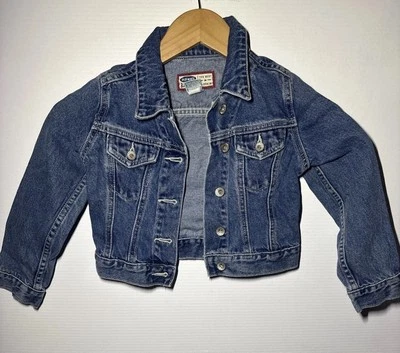Chaqueta vaquera vaquera vintage de los 90 para niños azul marino talla 4/5 Foto 1 de 4