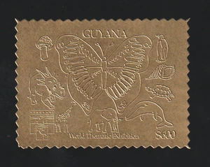 Guyana fauna butterfly gold foil - Bild 1 von 1