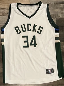 Milwaukee Bucks Giannis Antetokounmpo White NBA Jersey Size L Youth 34 White - Picture 1 of 3