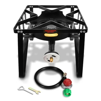 Quemador de propano individual Banjo de lujo, estufa portátil para exteriores de 200.000 BTU para aprox. Foto 1 de 4