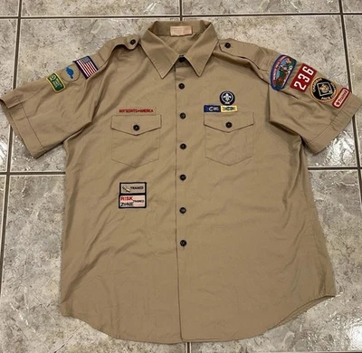 VTG Mens XL BSA Boy Scouts Of America Uniform Shirt Short Sleeve USA MADE - Image 1 of 4