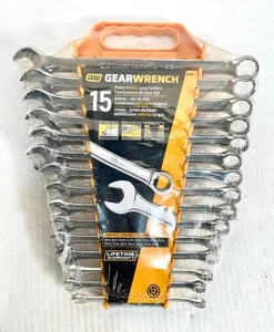 NEW GearWrench METRIC 15 Pc. 12 Point Long Pattern Combination Wrench Set, 81902 - Picture 1 of 7