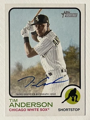 Tim Anderson 2022 Topps Heritage Real One autógrafo automático Chicago White Sox Foto 1 de 2