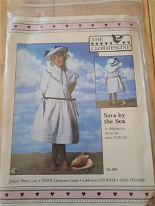 THE CLOTHESLINE SEWING PATTERN SARA BY THE SEA NAUTICAL DRESS SZ 8 10 12 SAILOR - Picture 1 of 2