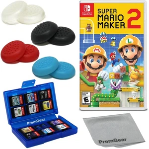 Super Mario Maker 2, Nintendo Switch + 8 Daumengriffe, Spielehülle & Tuch - Bild 1 von 7