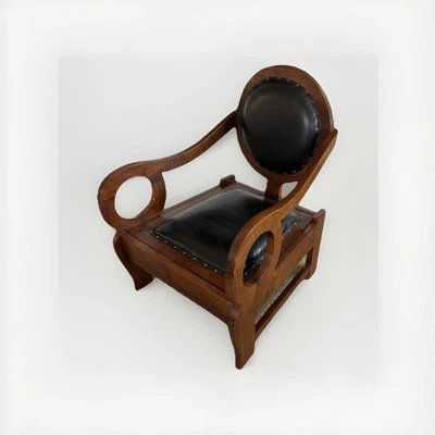 Antique Lajos Kozma Hungarian Walnut & Leather Art Deco Club Chair PLEASE READ - Image 1 of 4