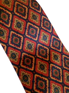 Brooks Brothers Makers 100 % Seide klassisches geometrisches Medaillon burgunderrot/marine USA - Bild 1 von 4