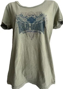 Camicia Harley Davidson Motocicli Logo Perline Hillbilly Kiss Normal Bye Donna M/L - Foto 1 di 9