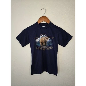 Vintage Colorado Shirt Youth Small Jerzees Bear Pagosa Springs Blue Tee - Picture 1 of 7
