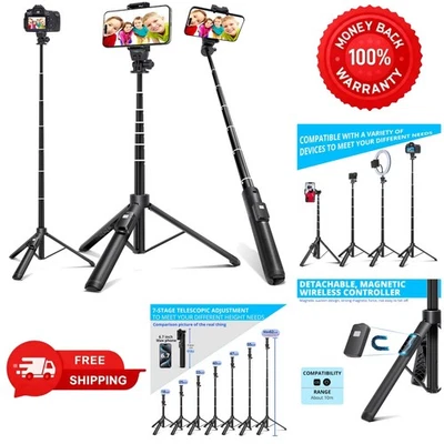 62” Extendable Selfie Stick Tripod with Remote - Perfect for Vlogging & Travel - Image 1 of 4