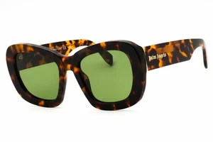 PALM ANGELS MOON PERI106S25PLA0016055 Sunglasses Havana Frame Green Lenses 54mm - Picture 1 of 4