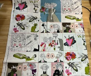 Alexander Henry A GHASTLIE GUSH Cotton Fabric 23” X WOF  Color: snapdragon - Picture 1 of 4
