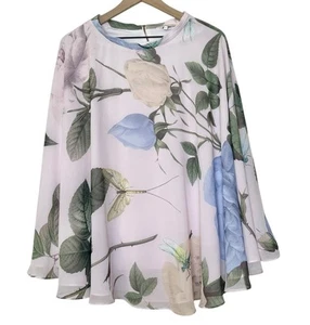 Poncho Ted Baker Libélula Estampado Floral Capa Forrada Talla 0/2 - Imagen 1 de 4