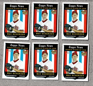 (6) 2018 Topps Heritage Rookie Stars #519 MAX SCHERZER Lot Blue Jays NR MINT + - Picture 1 of 2