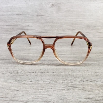 Luxottica Stanley Oversized Taupe Amber Clear Frames 140 mm Made in Italy - Image 1 of 4