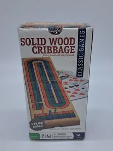 Juego de cuna de 3 pistas de madera maciza Cardinal tablero plegable con tarjetas y clavijas FSH nuevo - Imagen 1 de 4