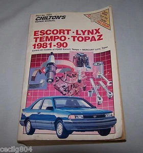CHILTON'S REPAIR MANUAL 1981 - 1990 ESCORT - LYNX - TEMPO - TOPAZ - Bild 1 von 2