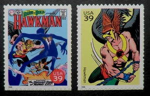 4084j & 4084t MNH 2006 39c Hawkman DC Comics #6 Winged Wonder Hawkgirl Nth metal - Picture 1 of 2