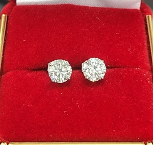 DEAL! 14K White Gold Lab Grown 2.00ctw Diamond Studs Earrings Certified EF- VVS - Picture 1 of 14