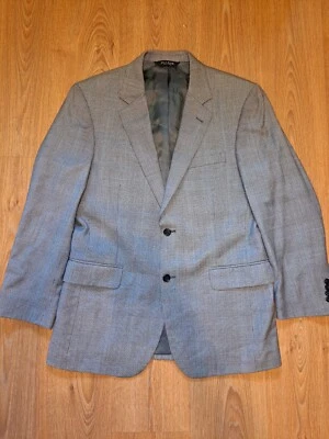 GLEN PLAID Jos A Bank 运动外套男式 41R 白色黑色羊毛西装外套 — 第 1/4 张图片