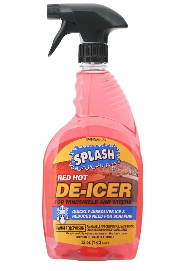 SPLASH Descongelador Rojo Caliente Parabrisas y Limpiaparabrisas, Spray Gatillo, 32 Onzas Foto 1 de 1