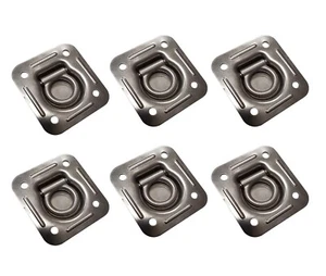 6 Pack Zinc Chaped Recessed Floor D Ring Enclosed Trailer Flatbed Truck Tie Down - Imagen 1 de 9