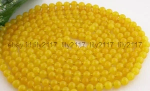 100 Inch natural 8mm round yellow jade gemstone round beads long necklace AAA - Picture 1 of 6