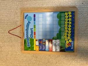 Rare, Wooden Rewards Chore Chart Responsibility and Behavior Star Chart - Picture 1 of 1