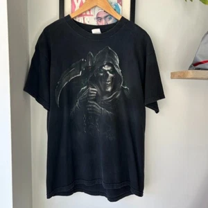 VINTAGE | Exile Grim Reaper Faded Black T-Shirt sz L - Picture 1 of 7