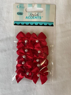 Offray Stylish Accents Red Bow 10 Pieces-e906 - Image 1 of 2