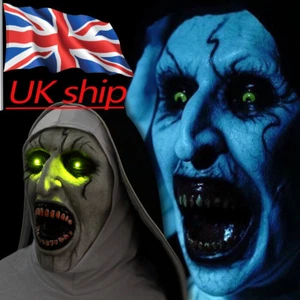 Cosplay The Nun LED Mask With Scary Voice Halloween The Conjuring Valak Mask - Picture 1 of 12