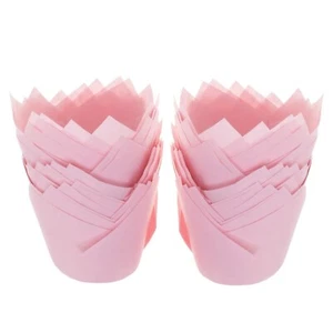 PRETYZOOM 100pcs Tulip Cupcake Liners: Mini Paper Baking Cups r Tulip Dessert... - Picture 1 of 9