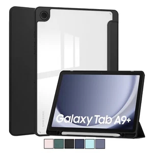 For Samsung Galaxy Tab A9+ 11" Slim Fold Leather Smart Clear Case Cover Holder - Picture 1 of 62