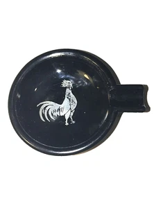 RARO POSACENERE VINTAGE NERO GALLO/INSERTO UCCELLINO - Foto 1 di 8
