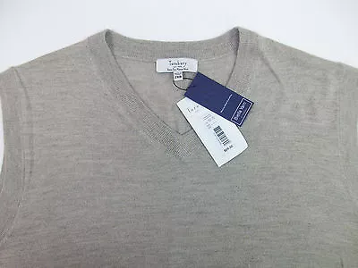 Turnbury Merino шерсти Biella пряжи свитер жилет $69,50 красный бежевый желтовато-коричневый большой/высокий новый с Ярлыками - Изображение 1 из 2