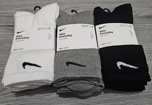 Nike Everyday Cotton Cushioned Dri-Fit Socks 3 Pairs Uk Size 8-11 Brand New - Picture 1 of 1