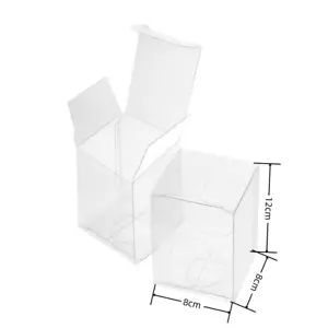 50 Scatola rettangolare Trasparente PVC 8*8*12cm Confezione Regalo - Foto 1 di 1